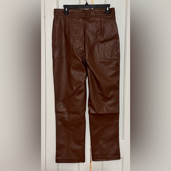 Wildfox Princess Seams Faux Leather Split Hem Pants - Picture 6 of 8